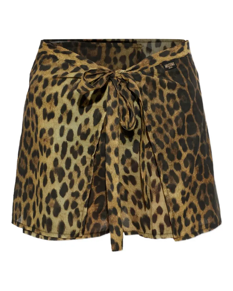 Moschino leopard-print wrap short pareo - Nude Nude