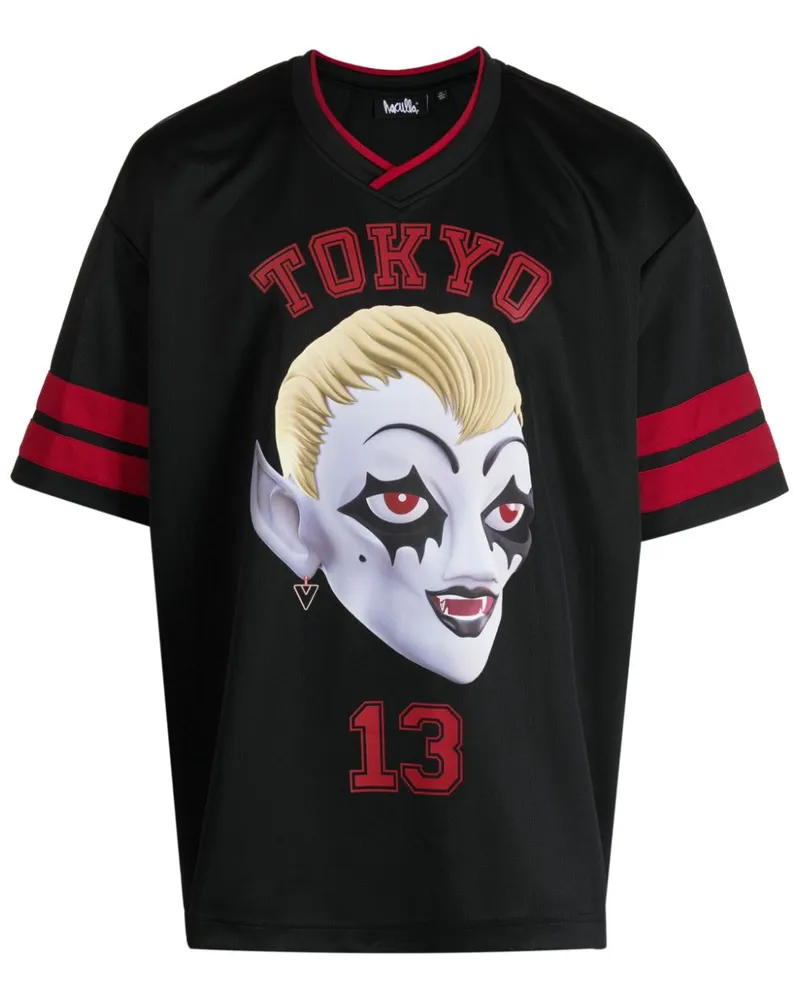 Haculla Tokyo Football T-Shirt mit Print - Schwarz Schwarz