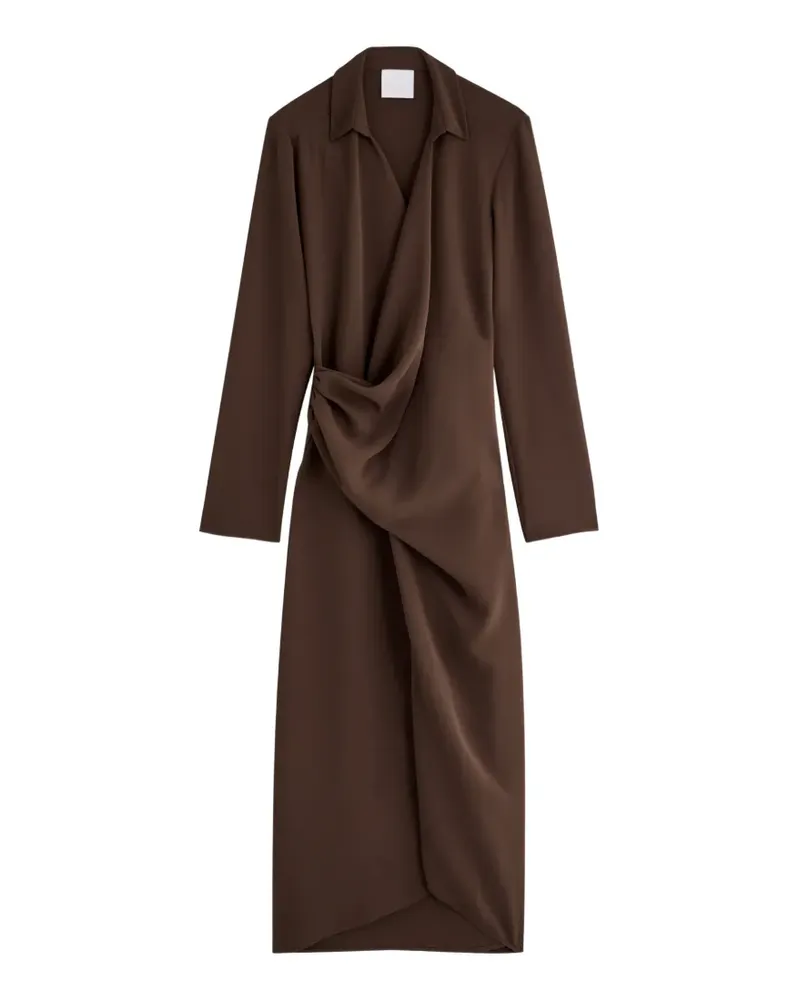 Paris Georgia Simone draped-detail midi dress - Braun Braun