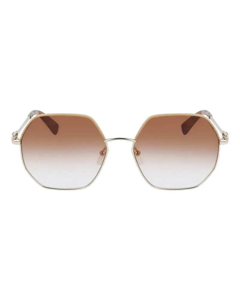 Longchamp Sonnenbrille mit geometrischem Gestell - Gold Gold