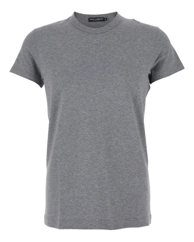 Dolce & Gabbana T-Shirt mit Logo-Stickerei - Grau Grau