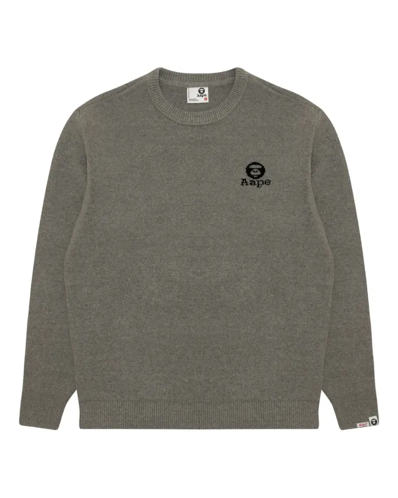 BAPE Pullover mit Logo-Intarsie - Grau Grau