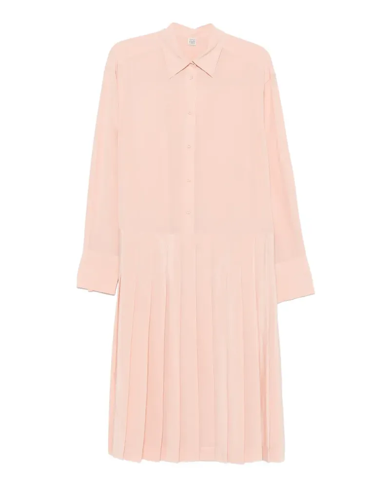 Totême Midikleid mit Falten - Rosa Rosa