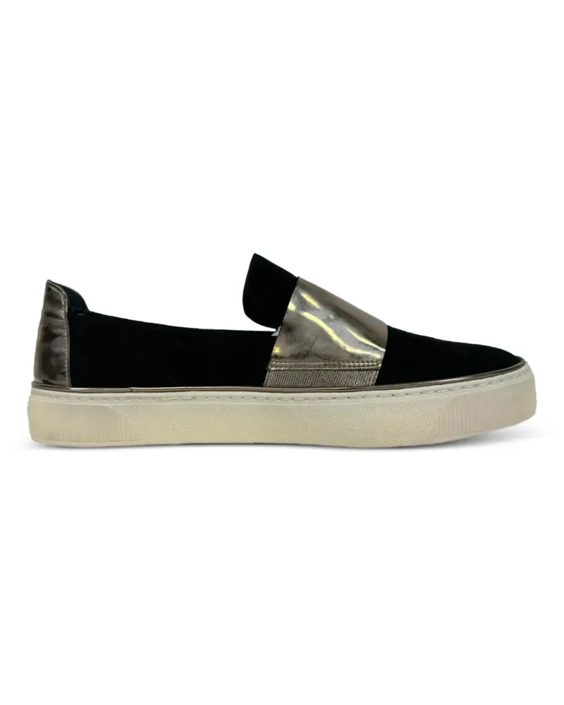 Stuart Weitzman late 2010s metallic-panel slip-on sneakers - Schwarz Schwarz