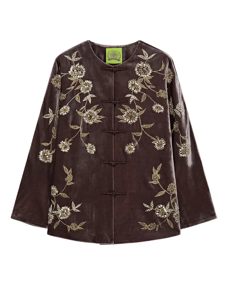 Shanghai Tang Statement beaded floral-embroidered jacket - Rot Rot