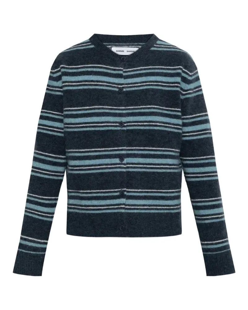 Samsøe & Samsøe Gestreifter Nor Cardigan - Blau Blau
