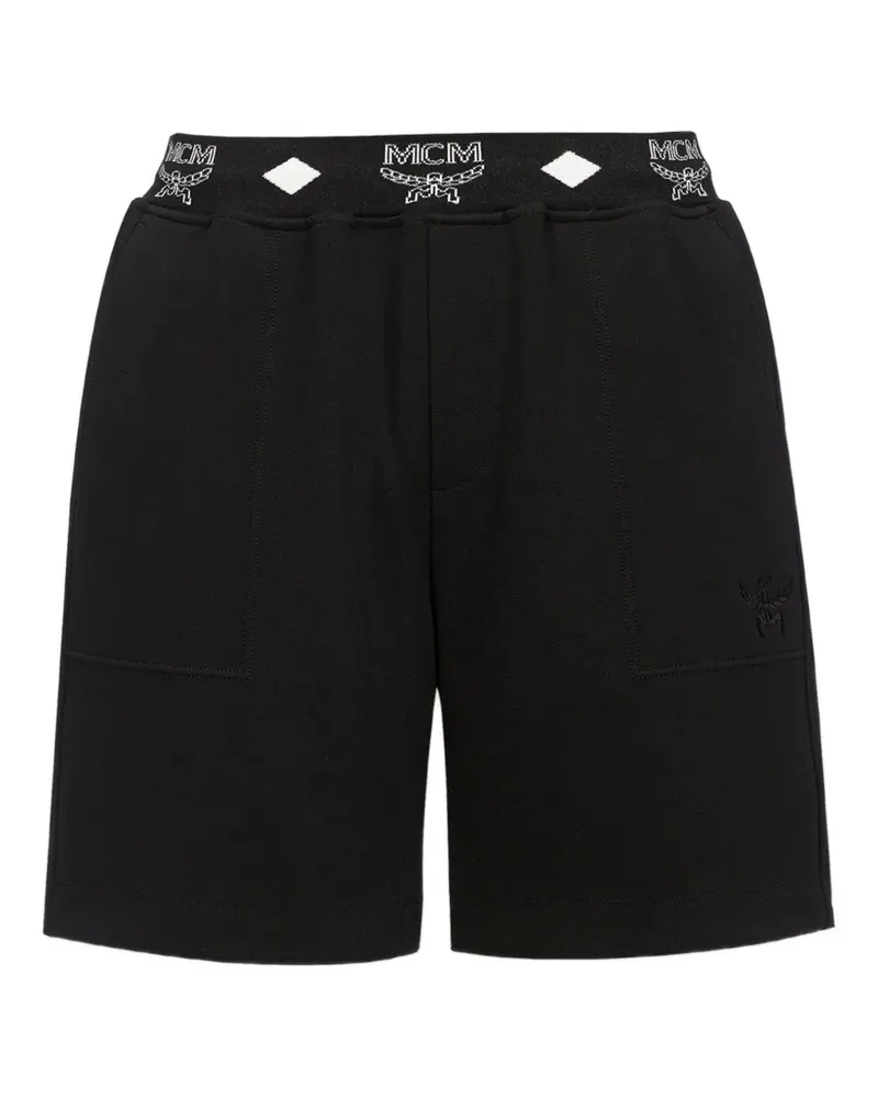 MCM Ponte-Shorts mit Logo-Bund - Schwarz Schwarz