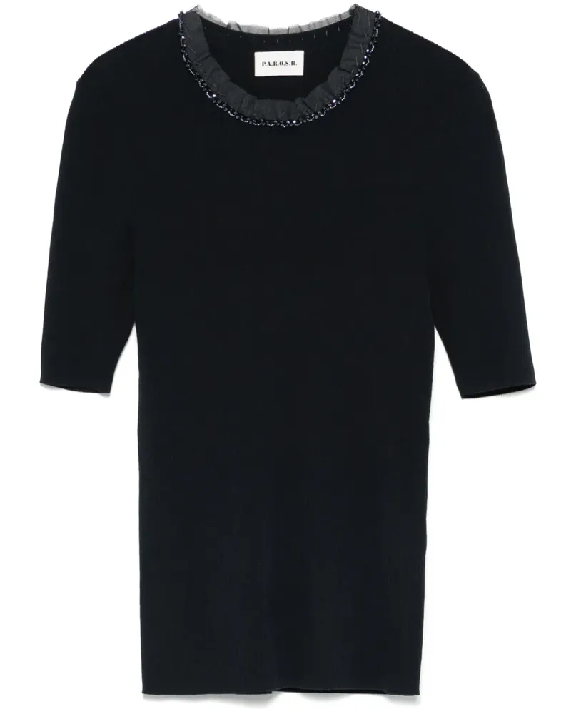 P.A.R.O.S.H. P.A.R.O H. Geripptes T-Shirt - Blau Blau