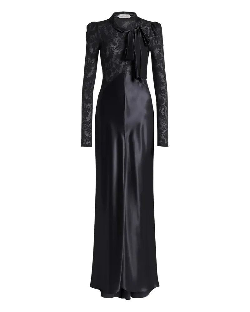 Alberta Ferretti lace-tie maxi dress - Schwarz Schwarz