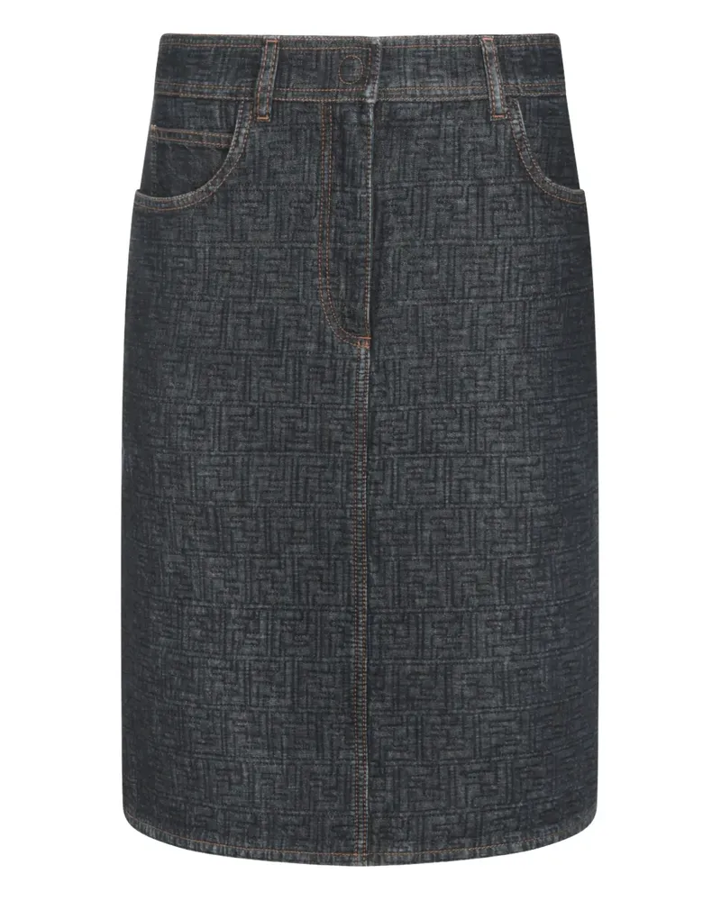 Fendi patterned pocket midi skirt - Blau Blau