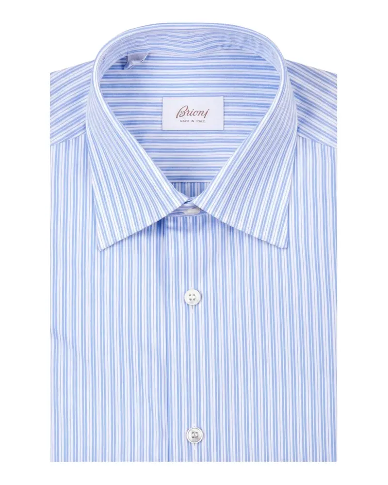 Brioni Gestreiftes Hemd - Blau Blau