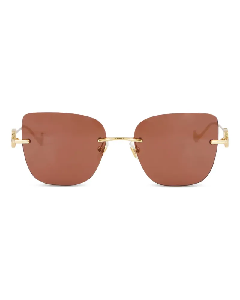 Valentino Garavani VLogo rimless square-frame sunglasses - Gold Gold