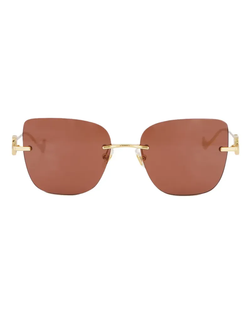 Valentino Garavani VLogo rimless square-frame sunglasses - Gold Gold