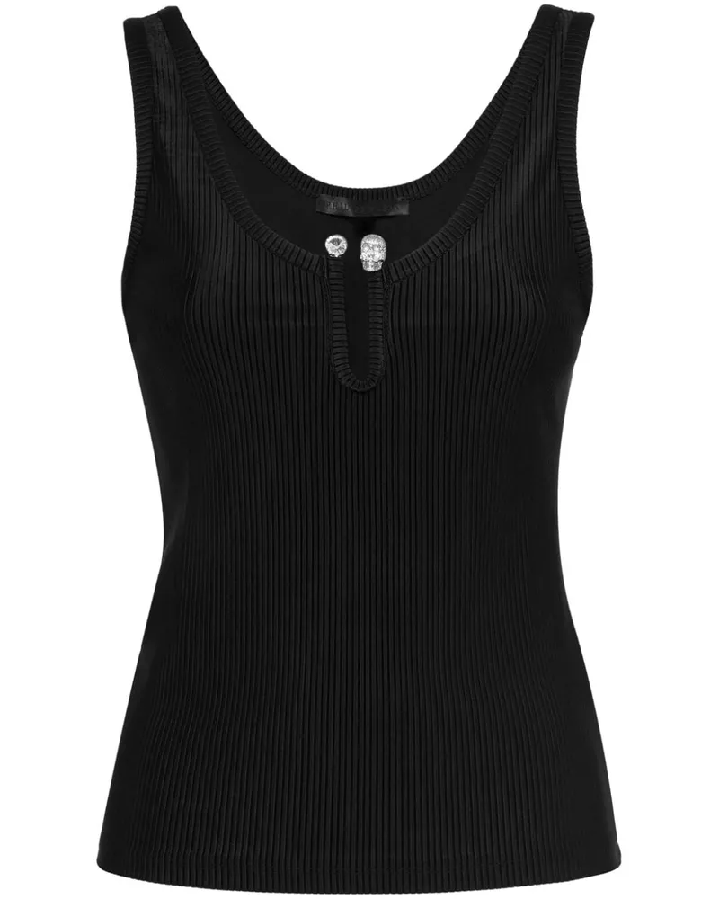 Philipp Plein Top mit Piercing - Schwarz Schwarz