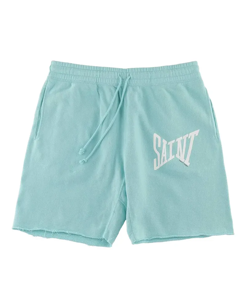 SAINT MXXXXXX Ausgefranste Shorts mit Kordelzug - Blau Blau