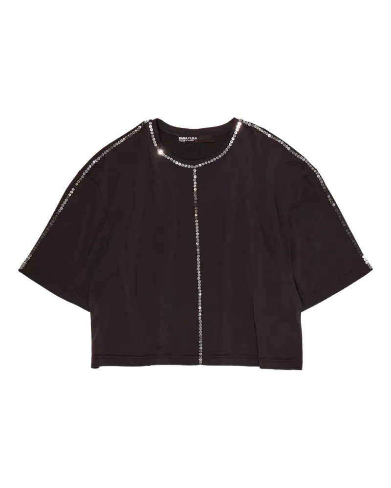 BIMBA Y LOLA T-Shirt mit Pailletten - Schwarz Schwarz