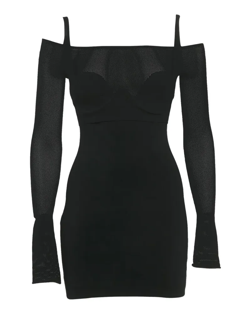 Dion Lee mesh-panel corset-style mini dress - Schwarz Schwarz
