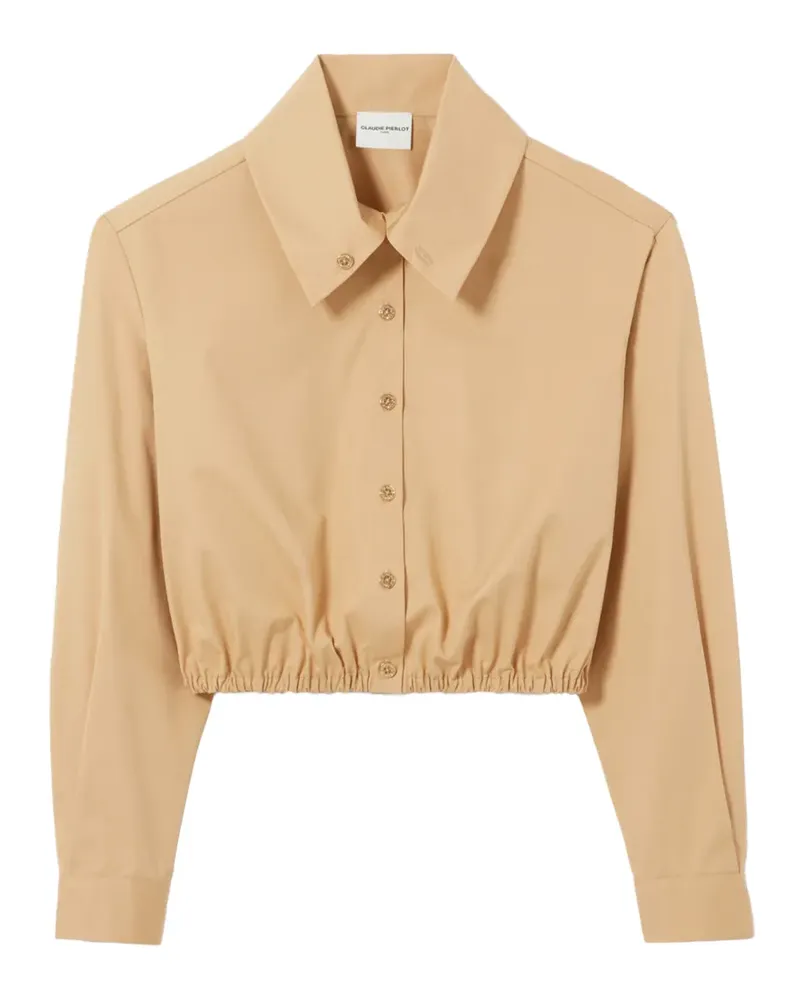 Claudie Pierlot cropped high neck shirt - Nude Nude