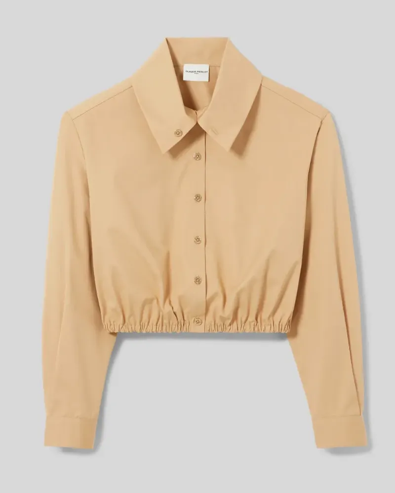 Claudie Pierlot cropped high neck shirt - Nude Nude