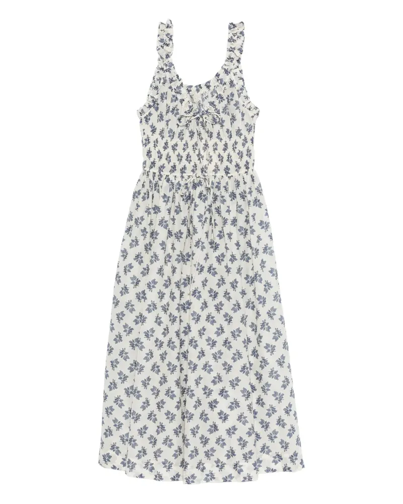 DÔEN Kleid mit Blumen-Print - Weiß Weiß