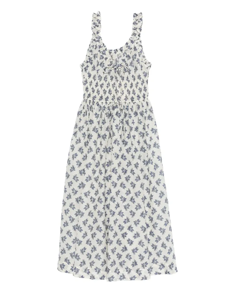 DÔEN Kleid mit Blumen-Print - Weiß Weiß