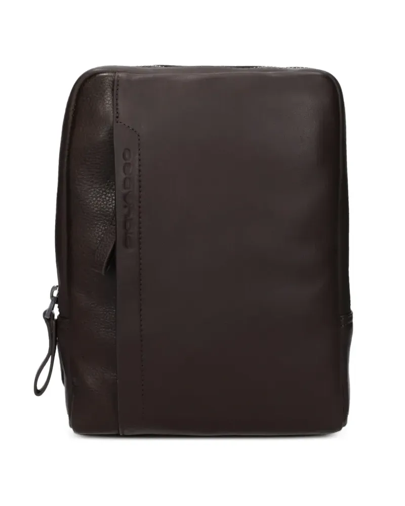 Piquadro leather messenger bag - Braun Braun