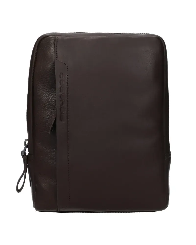 Piquadro leather messenger bag - Braun Braun