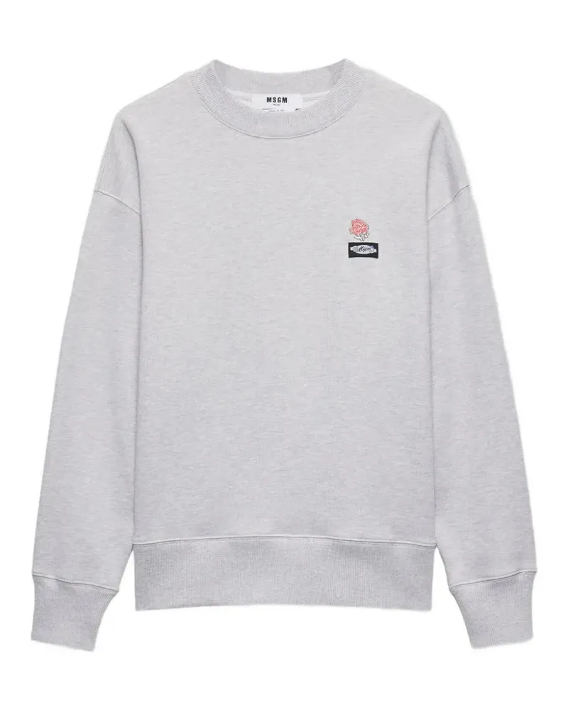 MSGM Sweatshirt mit Logo-Stickerei - Grau Grau