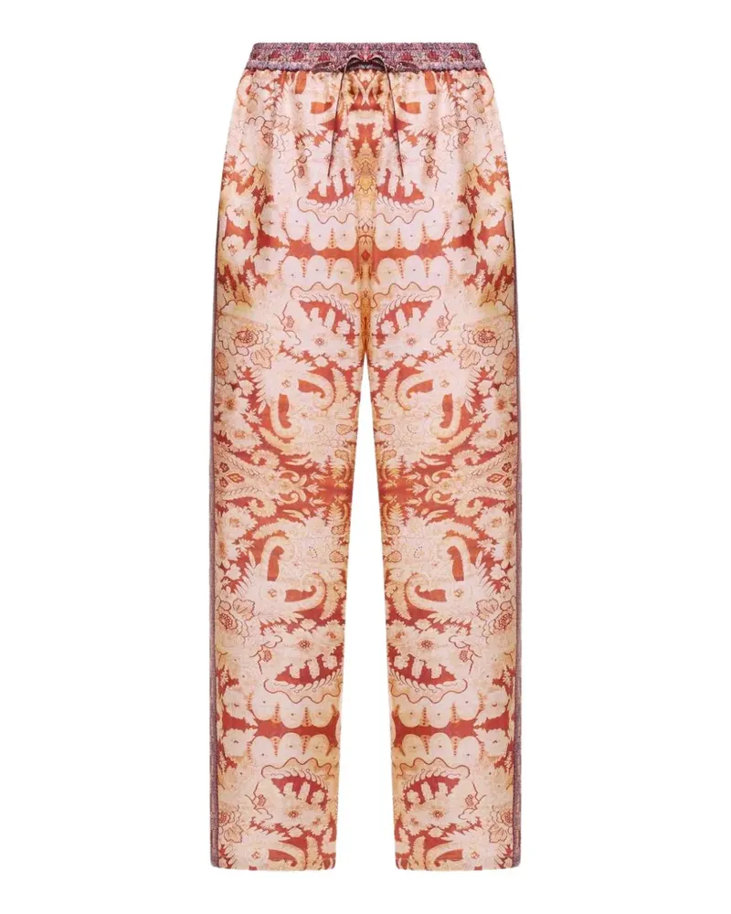 Pierre-Louis Mascia tapestry-print silk trousers - Rot Rot