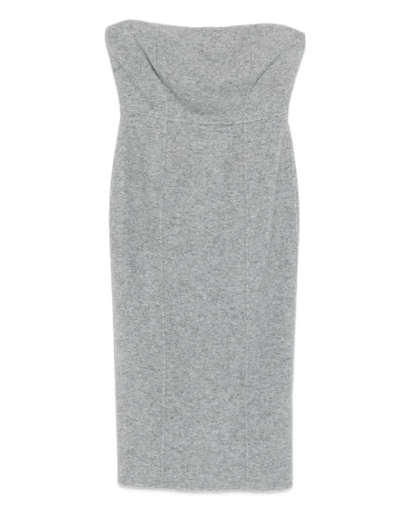 Max Mara Schulterfreies Midikleid - Grau Grau