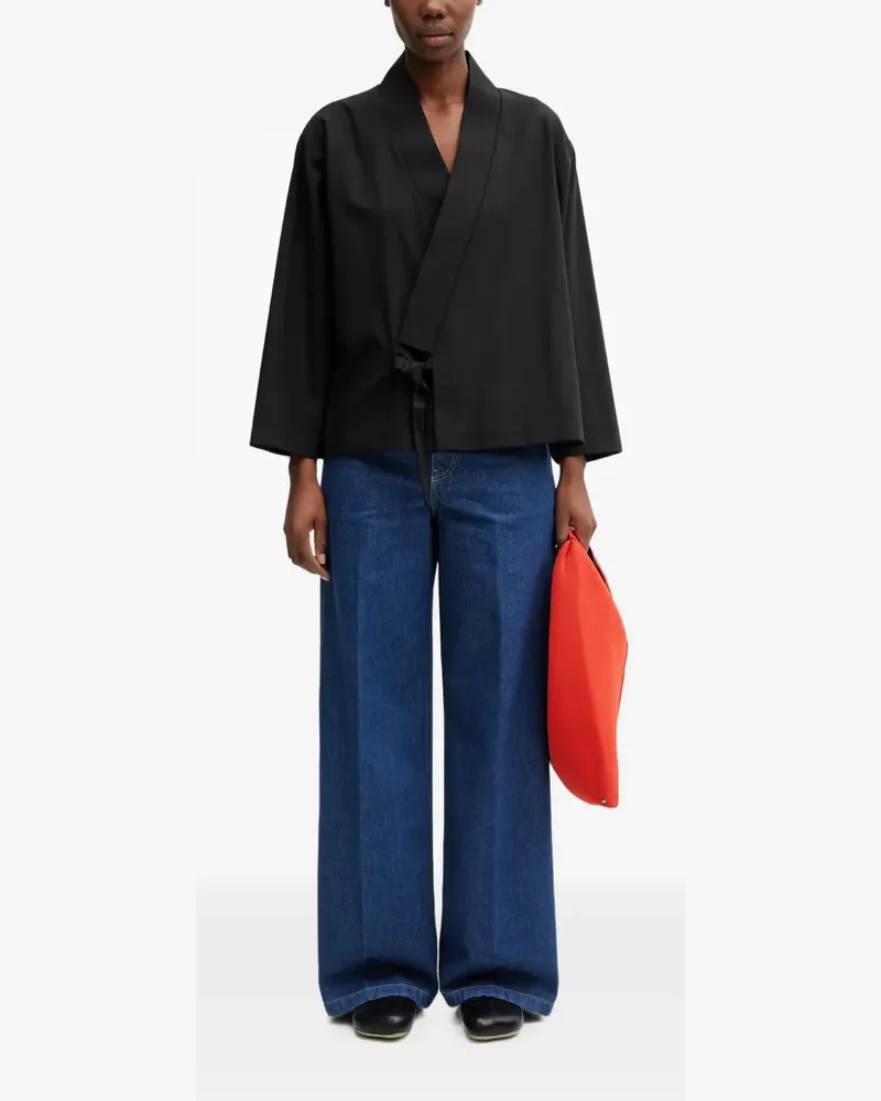 Kenzo wrap-style long-sleeve top - Schwarz Schwarz