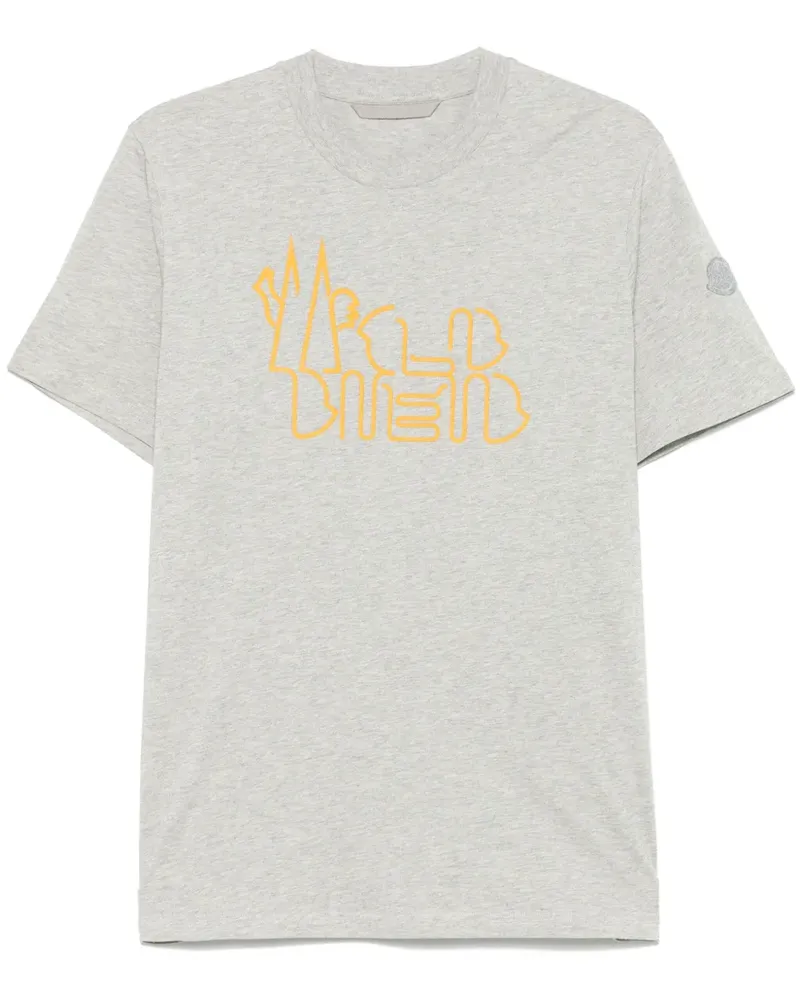 Moncler T-Shirt mit Logo-Print - Grau Grau