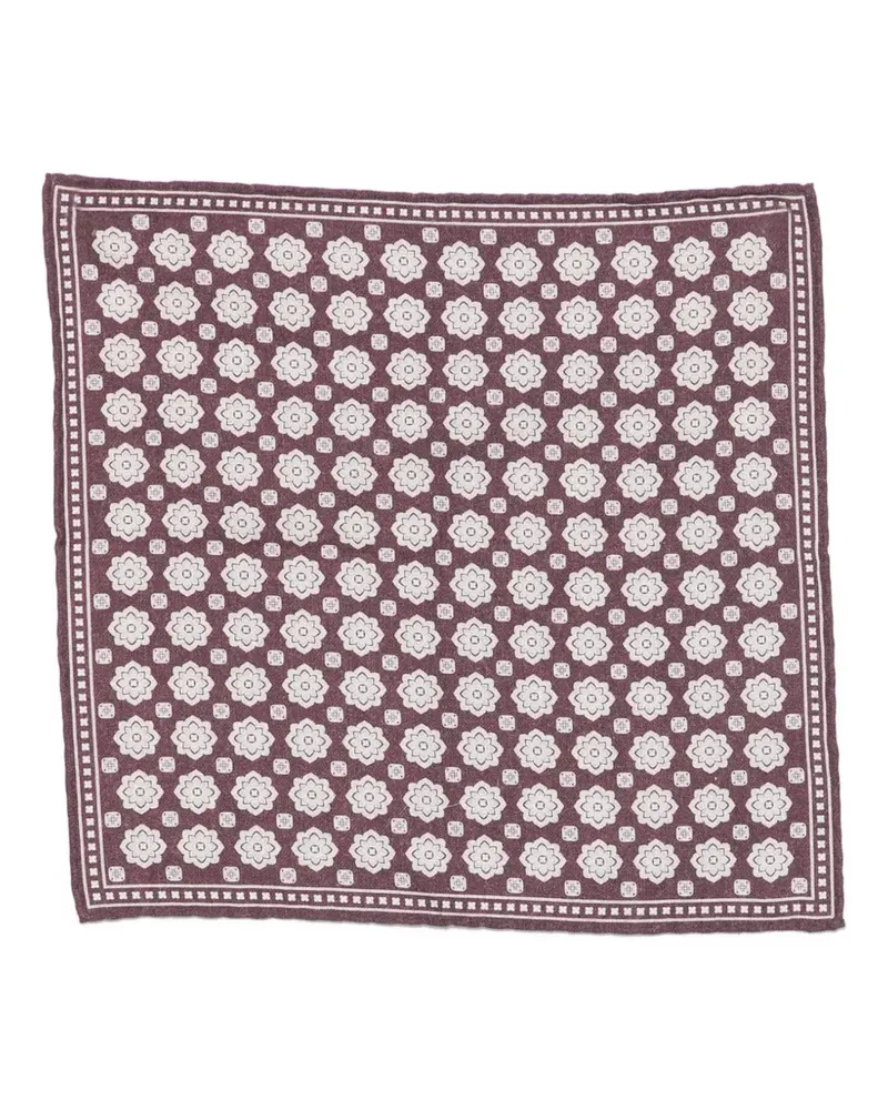 Eleventy Einstecktuch mit Blumenprint - Rot Rot