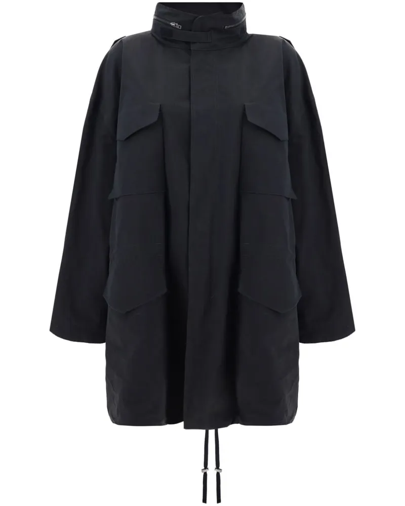 Maison Margiela Mantel mit Kapuze - Schwarz Schwarz