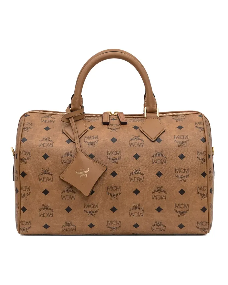 MCM Mittelgroße Ella Boston Tasche - Braun Braun