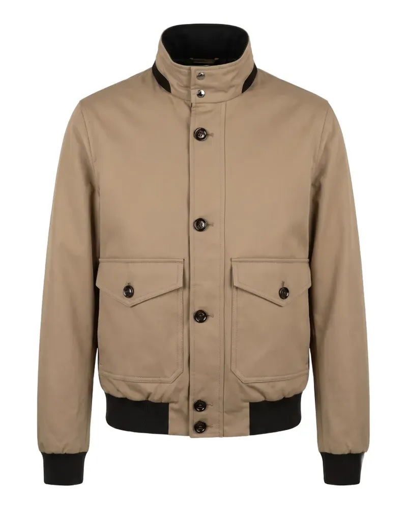 MOORER Koller button-up bomber jacket - Nude Nude