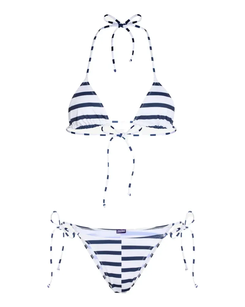 Jean Paul Gaultier The asymetric Marinière bikini set - Blau Blau