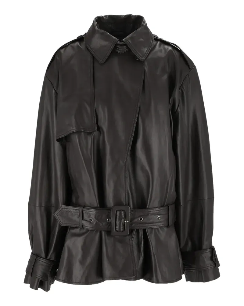 ROTATE Birger Christensen Bikerjacke aus Leder - Schwarz Schwarz