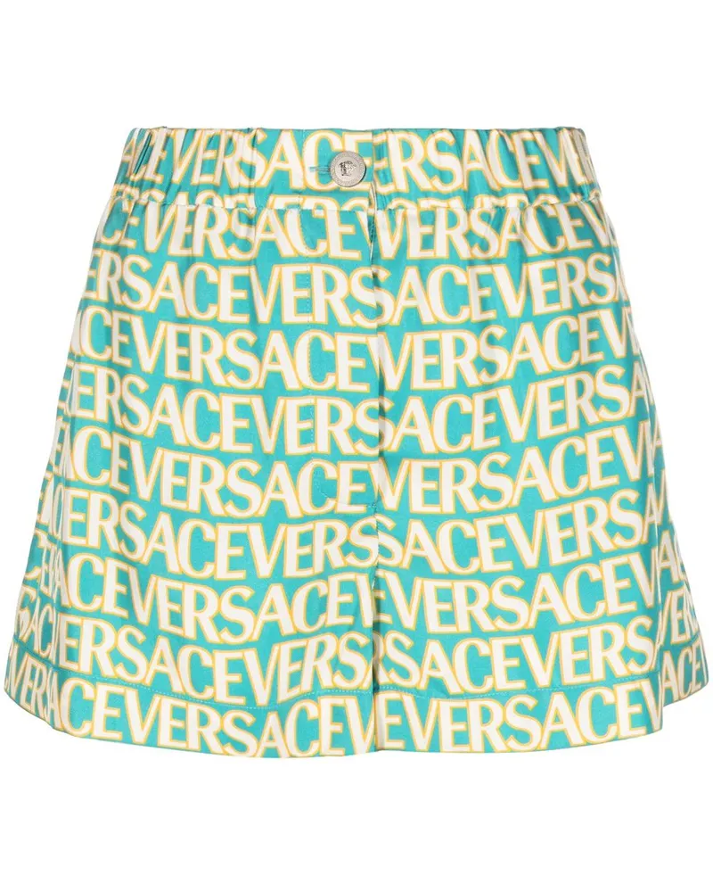 Versace Allover silk shorts - Blau Blau