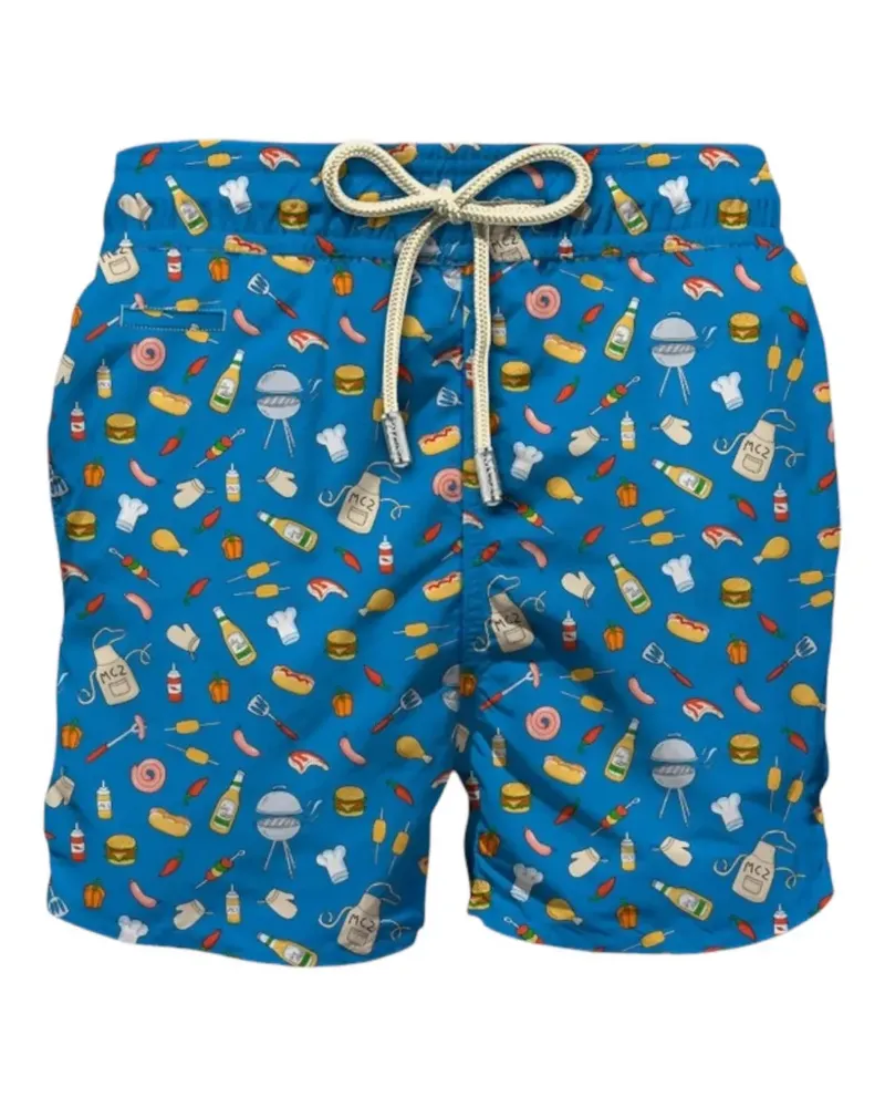 MC2 Saint Barth Lighting barbecue-print swim shorts - Blau Blau