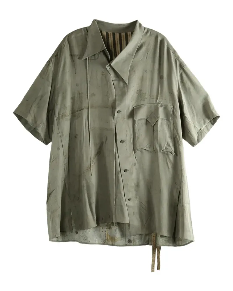 Ziggy Chen assymetric silk shirt - Grün Grün