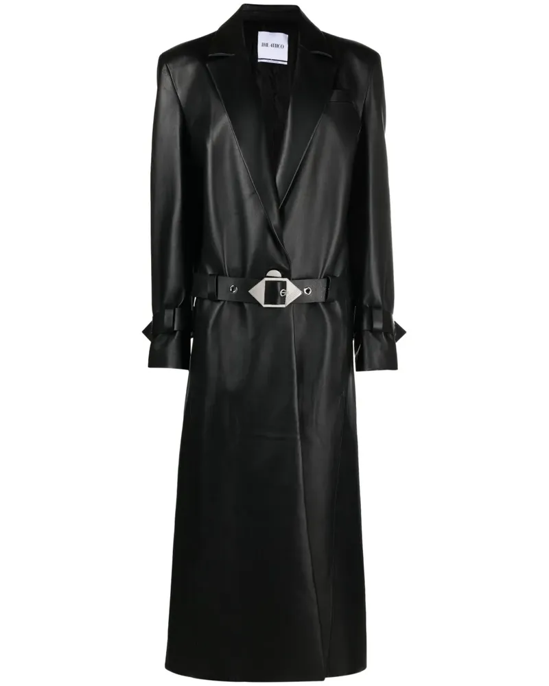 ATTICO Trenchcoat mit Logo-Schnalle - Schwarz Schwarz