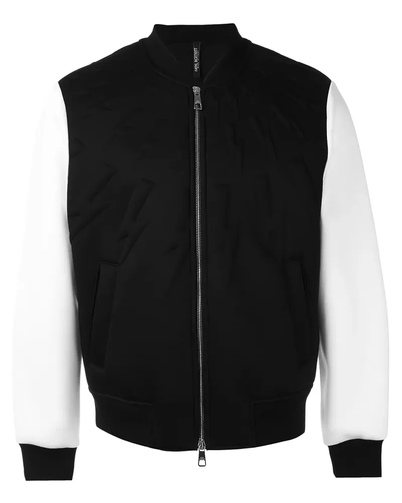Neil Barrett Kapuzenjacke mit Fair-Isle-Blitz - Schwarz Schwarz