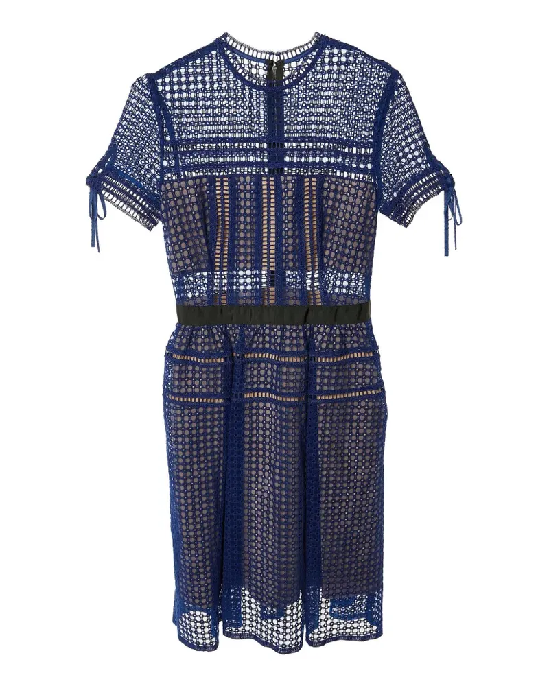 Self-Portrait Midikleid aus Spitze - Blau Blau