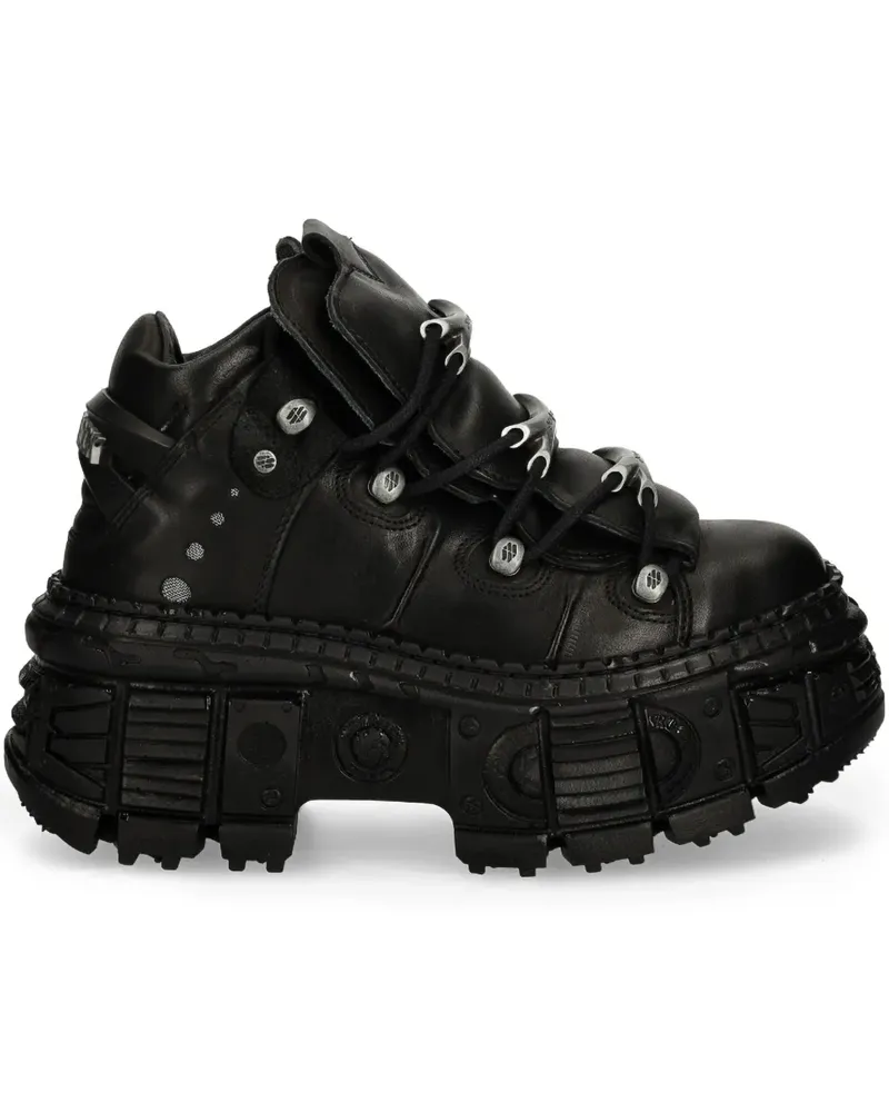 New Rock Sneakers mit Plateau - Schwarz Schwarz