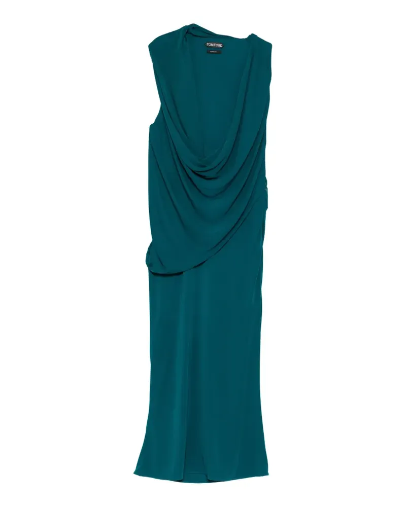 Tom Ford Midikleid mit drapiertem Ausschnitt - Blau Blau