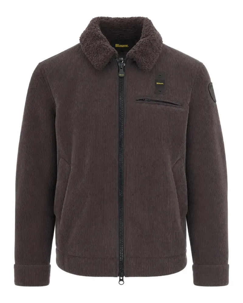 Blauer Fourth corduroy-effect fleece-collar jacket - Braun Braun