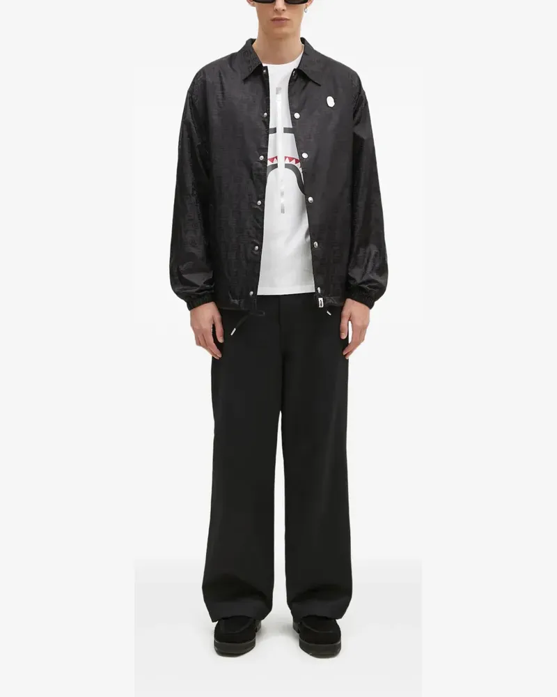 BAPE Hemdjacke mit Logo-Muster - Schwarz Schwarz