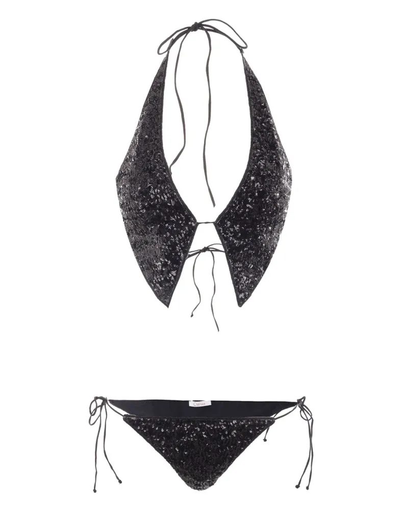 Oséree Bikini mit Pailletten Schwarz