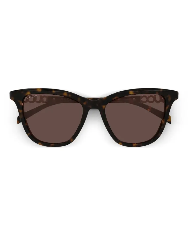 Gucci Cat-Eye-Brille mit Logo - Braun Braun